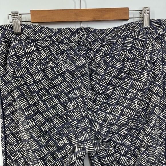 Anthropologie Cartonnier Charlie Ankle Cropped Pant Navy Block Stripe Size 6 - Picture 7 of 12